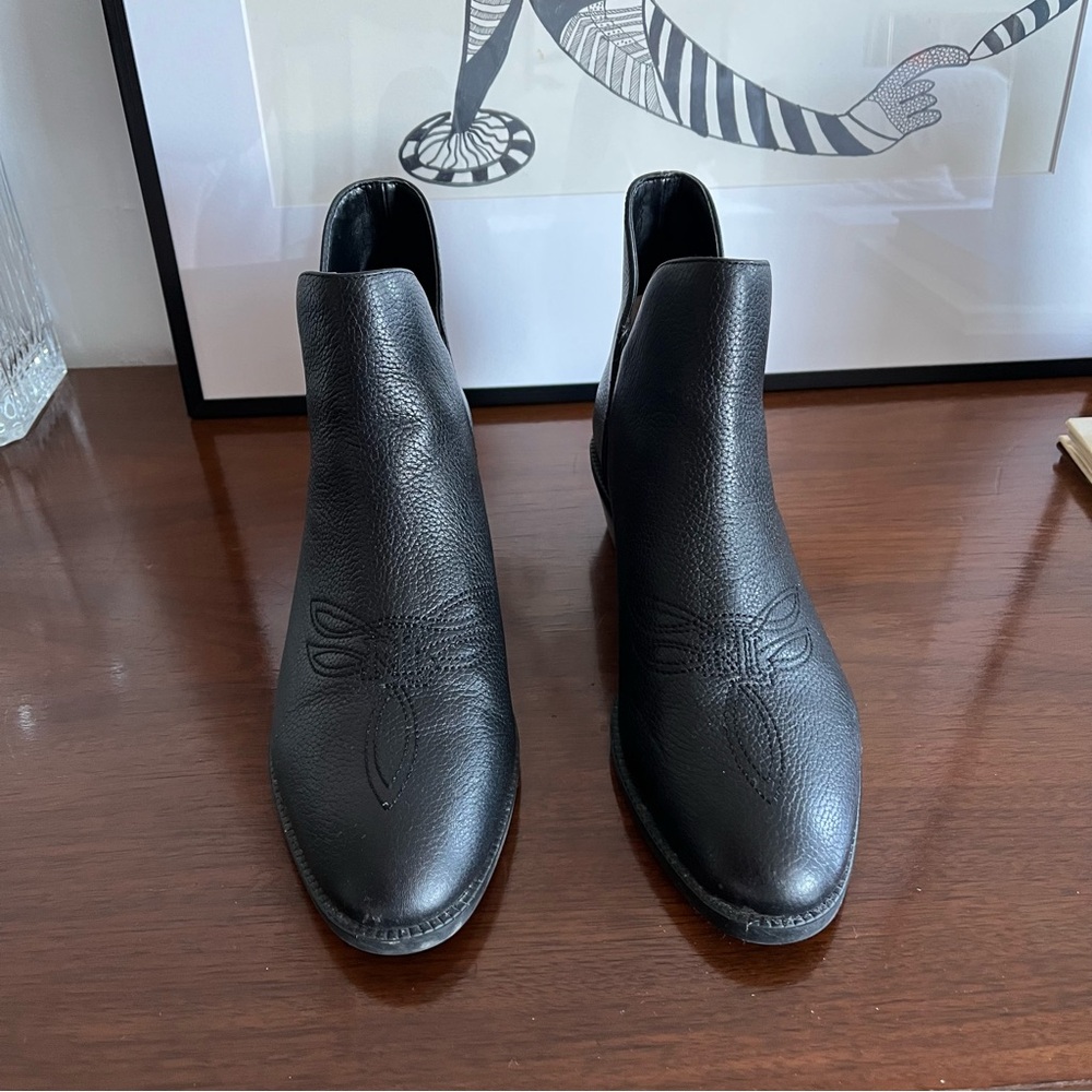 Ralph lauren Black Leather Ankle Boots